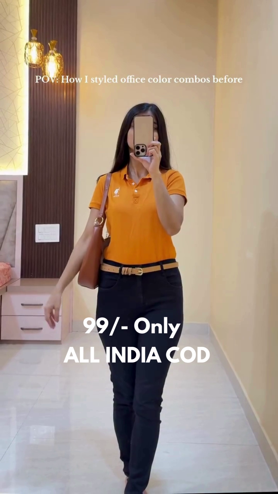 Smart Casual Orange Polo T-Shirt
