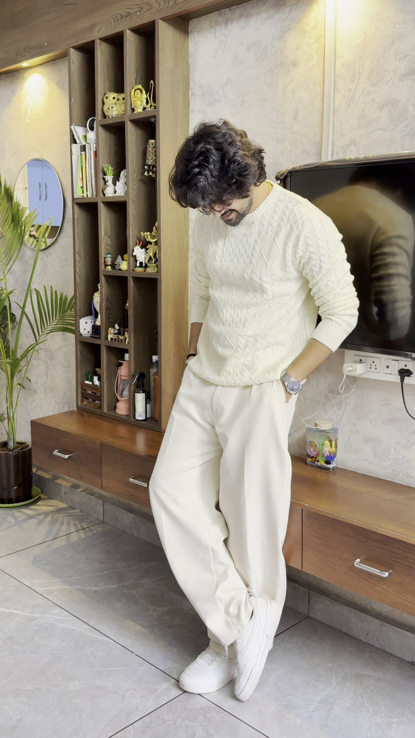 Men's Textured Knit Casual Sweater